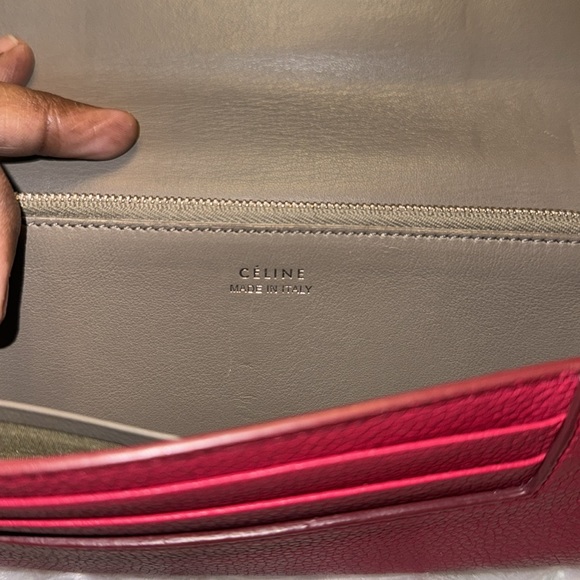 Celine Pink Drummed Leather Large Multifunction Flap Wallet NWT - Picture 13 of 17